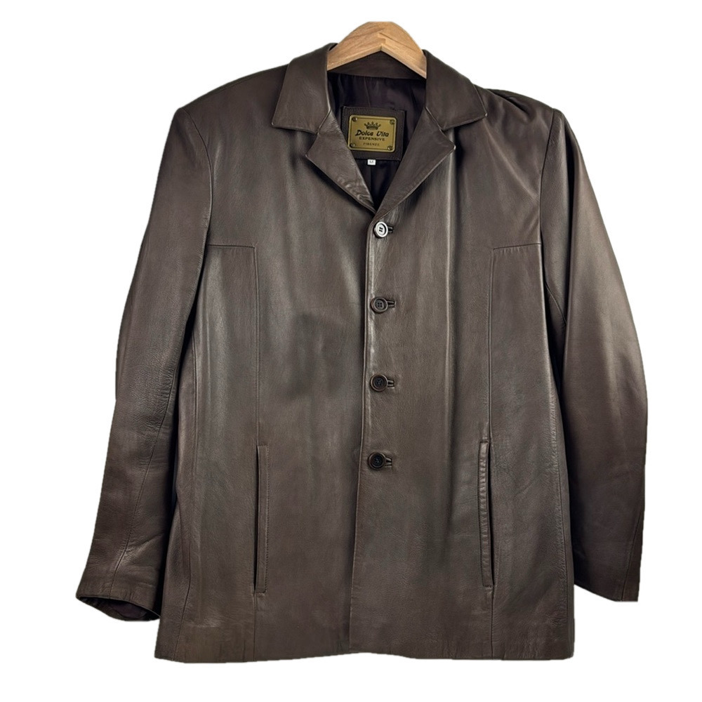 Dolce Vita Brown Leather Jacket Made in Italy